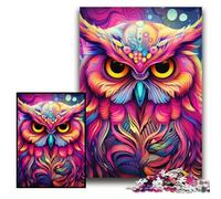 Puzzle 1000 pièces Chouette Rose Puzzle 1000 pièces pour Les Anniversaires, Noël, Halloween, Thanksgiving, Pâques Taille 26x38cm