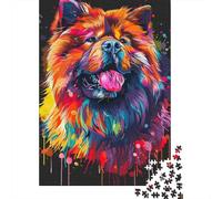 Puzzle 1000 pièces Chow Chow Dog Art pour Adultes Puzzles Difficiles pour Adultes Puzzles Amusants en Famille 1000 pièces (38 x 26 cm)
