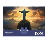 Puzzle 1000 Pièces Christ The Redeemer Statue-3 Puzzles pour Adultes Améliore La Mémoire Interaction Parent-Enfant Casse-tête Jeux De Société 52x38cm/1000pcs