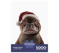 Puzzle 1000 Pièces Christmas Platypus with Santa Hat Portrait pour Adolescents - Jeu De Réflexion - Cadeaux pour Femmes - Idées Cadeaux Uniques pour Un Anniversaire Ou Noël 70x50cm/1000pcs