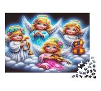Puzzle 1000 pièces Chœur d’Anges Instruments de Musique Exercice Cérébral Compétences Cognitives Carton Premium pour Adolescents Cadeau d’Anniversaire 70x50cm