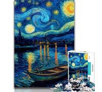 Puzzle 1000 pièces Ciel étoilé Bateau Puzzles 1000 pièces pour Adultes Adolescents Jouets éducatifs Anti-Stress pour renforcer l'amour Entre Couples (50x75cm)