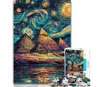 Puzzle 1000 pièces, Ciel étoilé, Pyramide, pour Adultes et Adolescents, Jouet éducatif et décompressant, Cadeau du Père Noël Secret, 26x38cm