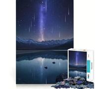 Puzzle 1000 pièces Ciel Nocturne au-Dessus d'un lac de Montagne pour Adultes Jeu de logique et de Partage Finition Premium Cadeau élégant (50x75cm)