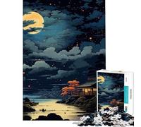Puzzle 1000 pièces Ciel Nocturne Japonais Jeu éducatif Défi ludique pour Passer Le Temps à la Maison (Dimensions 38x26cm)