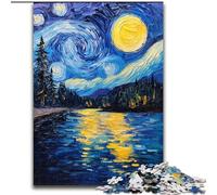Puzzle 1000 pièces Ciel Nocturne Van Gogh pour Adultes et Adolescents, pour Passer Un Bon Moment à la Maison et renforcer l'amour Entre Couples (50x75cm)