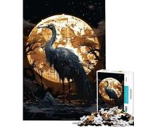 Puzzle 1000 pièces Cigogne Noire d'horreur Jeu éducatif Défi cérébral et intellectuel Jouet addictif Cadeau de Père Noël Secret Cadeau d'anniversaire (Dimensions 38x26cm)