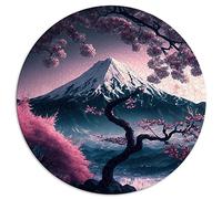 Puzzle 1000 Pièces Circulaire pour Adultes et Enfants - Fleurs de Cerisier Japonais - Family Fun Jigsaws en Carton (67,5x67,5cm)