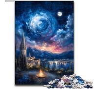 Puzzle 1000 pièces Cité Antique sous Le Ciel Nocturne pour Adolescents, à partir de 14 Ans Entraînez Votre Cerveau et Vos Mains Cadeaux de Noël (50x75cm)