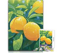 Puzzle 1000 pièces Citrons Frais sur Une Branche - Jeu éducatif, Analyse et logique - Idée Cadeau Père Noël Secret - Dimensions : 38x52cm