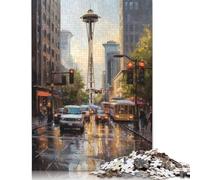Puzzle 1000 pièces City of Coffee Seattle USA pour Adultes et Adolescents, Puzzle en Papier, Cadeaux de Noël, 1000 pièces (75 x 50 cm)