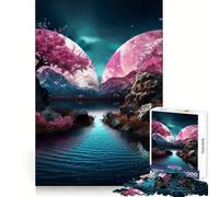 Puzzle 1000 pièces Clair de Lune sur l'océan pour Adultes Stimule la mémoire Jeu apaisant Découpe de qualité supérieure (38x52cm)