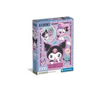 Puzzle 1000 pièces CLEMENTONI Compact Kuromi 70 x 50 cm avec poster Boîte compacte Pastel