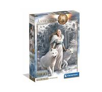 Puzzle 1000 pièces Clementoni Compact REF: 39957 50x70 cm Portrait Anne Stokes Winter Guardians Poster inclus Tons blanc/gris/bleu
