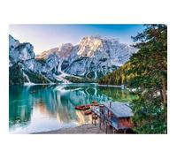 Puzzle 1000 pièces - CLEMENTONI - Lac Émeraude Braies - 70 x 50 cm - Poster inclus - Dès 12 ans