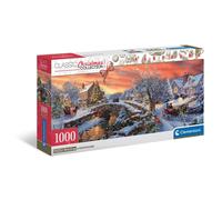 Puzzle 1000 pièces Clementoni PZL 1000 Panorama Noël « Over the Bridge » Neige