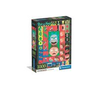 Puzzle 1000 pièces CLEMENTONI Rick & Morty 3 avec poster, 70 x 50 cm, boîte compacte, découpes précises