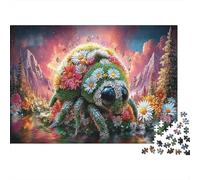 Puzzle 1000 pièces Coccinelle sur Plantes Vertes Carton recyclé Collectionneurs Seniors Cadeau Couple Scarabées sur Fleurs Loisirs 70x50cm