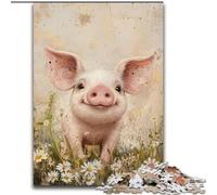 Puzzle 1000 pièces Cochon Aquarelle, Puzzle 1000 pièces pour Adultes, Jeu Familial interactif, adapté aux 14 Ans et Plus, 26x38cm