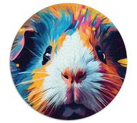 Puzzle 1000 pièces Cochon d'Inde Puzzle Rond 1000 pièces pour Adultes Idéal pour la décoration de la Maison et du Bureau,Les fêtes,Les Anniversaires et Les Cadeaux de Vacances 1000 pièces