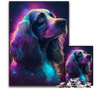 Puzzle 1000 pièces Cocker Spaniel Chien Puzzles Difficiles pour Adultes Parfait pour Les Cadeaux d'anniversaire, de Noël et d'halloween 26x38cm/10,23x14,96 Pouces