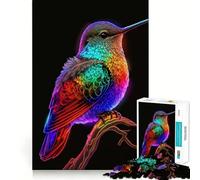 Puzzle 1000 pièces Colibri Néon Cadeau pour Adultes Amélioration de la Mémoire Loisirs Découpe Fine Décoration Murale (38x26cm)