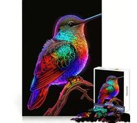 Puzzle 1000 pièces Colibri Néon pour Adolescents Améliore la Mémoire Loisirs Calmes Cadeau d'anniversaire (38x52cm)