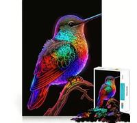 Puzzle 1000 pièces Colibri Néon pour Adolescents Améliore la Mémoire Loisirs Calmes Cadeau d'anniversaire (38x52cm)