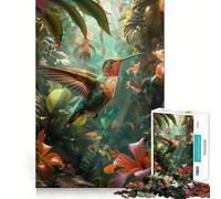 Puzzle 1000 pièces Colibri Tropical, Assemblage Parfait, Jeu Artistique et intellectuel, défi, Divertissement, Cadeau d'anniversaire Amusant (38x52cm)