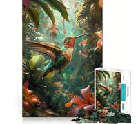 Puzzle 1000 pièces Colibri Tropical Découpe soignée Décoration Jeu de réflexion Cadeau Jeu Calme Activité d'anniversaire (50x75cm)
