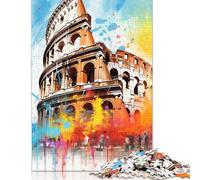 Puzzle 1000 pièces Colisée Romain coloré, Puzzles de difficulté, Jeux éducatifs, Jouets, Cadeaux de Noël, 1000 pièces (75 x 50 cm)