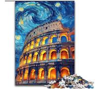 Puzzle 1000 pièces Colisée Romain la Nuit pour Adolescents, Interaction Parent-Enfant intéressante pour réduire Le Stress (50x75cm)