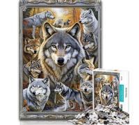 Puzzle 1000 pièces Collage de Loups Puzzles 1000 pièces pour Adultes et Adolescents entraînez Votre Cerveau et Vos Mains Cadeaux pour Amis et Famille (26x38cm)