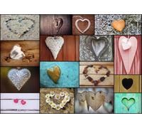 Grafika - Collage, Love - Puzzle 1000 Pièces - Photo-Montage de Coeurs - Puzzle Adulte - Fabriqué en France