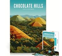 Puzzle 1000 pièces Collines de Chocolat à Bohol,Ajustement Parfait,Jeu créatif et Artistique pour se détendre et s'amuser,décoration de Noël (38x52cm)
