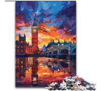 Puzzle 1000 pièces coloré de Londres Big Ben pour Adolescents, Jeux éducatifs, décoration d'intérieur et Cadeaux Uniques (26x38cm)