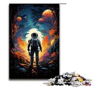 Puzzle 1000 pièces coloré et Fantastique représentant Un bel Astronaute idéal pour Les Adultes liste de souhaits de Noël avec Le Père Noël pour Adolescents de 14 Ans et Plus 75 x 50 cm