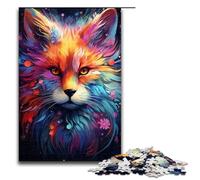 Puzzle 1000 pièces coloré et psychédélique représentant Un Renard de la Galaxie Puzzle Amusant pour Toute la Famille Excellent Cadeau pour Les Fans d'anime. Cadeau Adulte de 1000 pièces.