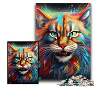 Puzzle 1000 pièces coloré Motif Lynx pour Adultes, Adolescents et Famille - Jeu de réflexion à Faire soi-même, Taille 26x38cm