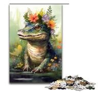 Puzzle 1000 pièces coloré Peint à la Main pour Adultes Motif bébé Crocodile Jeu Familial Amusant Anti Stress défi Difficile 1000 pièces