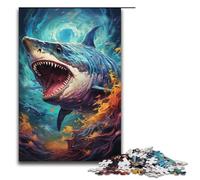 Puzzle 1000 pièces coloré psychédélique Animal Requin Jeu Puzzle pour Adultes adapté aux Couples et Adolescents de 14 Ans et Plus 1000 pièces (38 x 26 cm)