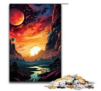 Puzzle 1000 pièces coloré psychédélique Coucher de Soleil planète Jeu de Puzzle pour Adultes adapté aux Couples et Adolescents de 14 Ans et Plus 1000 pièces (75 x 50 cm)