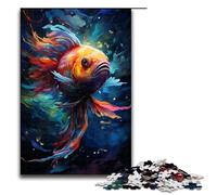 Puzzle 1000 pièces coloré représentant Un Poisson Rouge psychédélique idéal pour Noël pour Adultes et Adolescents (à partir de 14 Ans) 1000 pièces (75 x 50 cm).