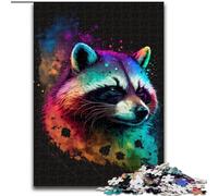 Puzzle 1000 pièces coloré représentant Un Raton Laveur, idéal pour Les soirées de Jeux en Famille et Les Adultes, idéal pour créer des œuvres d'art décoratives à Faire soi-même, Taille 38x26cm