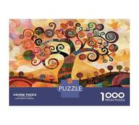 Puzzle 1000 Pièces Colorful Abstract Tree Art Print Puzzle Adulte, Casse-tête, Découpe De Précision, Cadeau Unique pour Anniversaire Et Noël 52x38cm/1000pcs