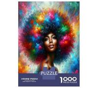 Puzzle 1000 Pièces Colorful Afro Woman Art Print Puzzles pour Adolescents Course De Vitesse Manuelle Activités Amusantes À La Maison Jeu Stimulant Et Jeu en Famille 70x50cm/1000pcs