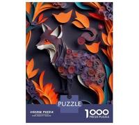 Puzzle 1000 Pièces Colorful Fox Paper Art Puzzles pour Adultes - Cadeau d'anniversaire - Jeu Difficile Et Stimulant - Cadeaux 70x50cm/1000pcs
