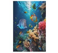 Puzzle 1000 Pièces Colorful Poisson - Puzzles en Bois pour Adultes Et Enfants - Décoration D'Intérieur （78×53cm）