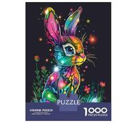 Puzzle 1000 Pièces Colorful Rabbit Art Print-1 Puzzles pour Adolescents Course De Vitesse Manuelle Activités Amusantes À La Maison Jeu Stimulant Et Jeu en Famille 52x38cm/1000pcs