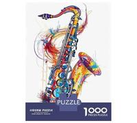 Puzzle 1000 Pièces Colorful Saxophone Art Print Puzzles pour Adolescents - Anti-Stress - Défi Éducatif - Cadeau d'anniversaire Unique 70x50cm/1000pcs